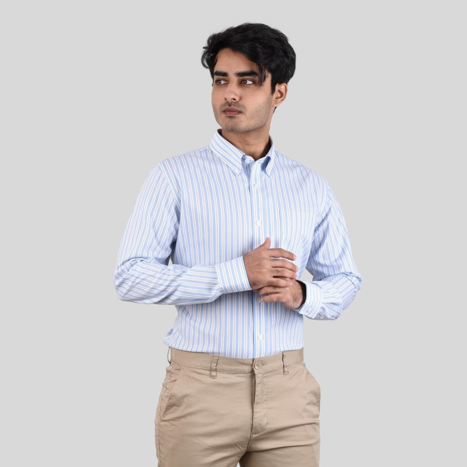 Men's Oxford Pattern Wrinkle Free Shirt