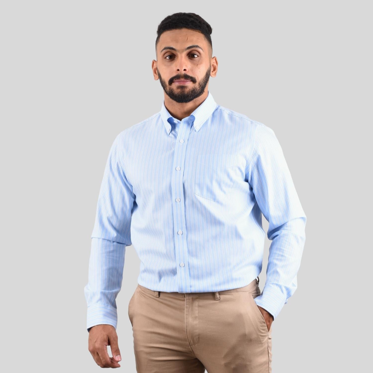 Men's Oxford Pattern Wrinkle Free Shirt