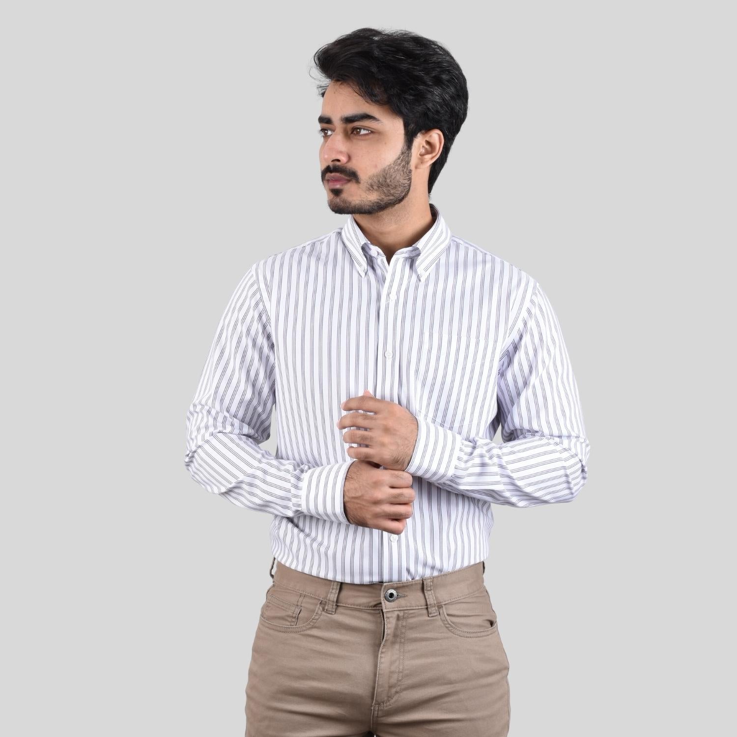Men's Oxford Pattern Wrinkle Free Shirt
