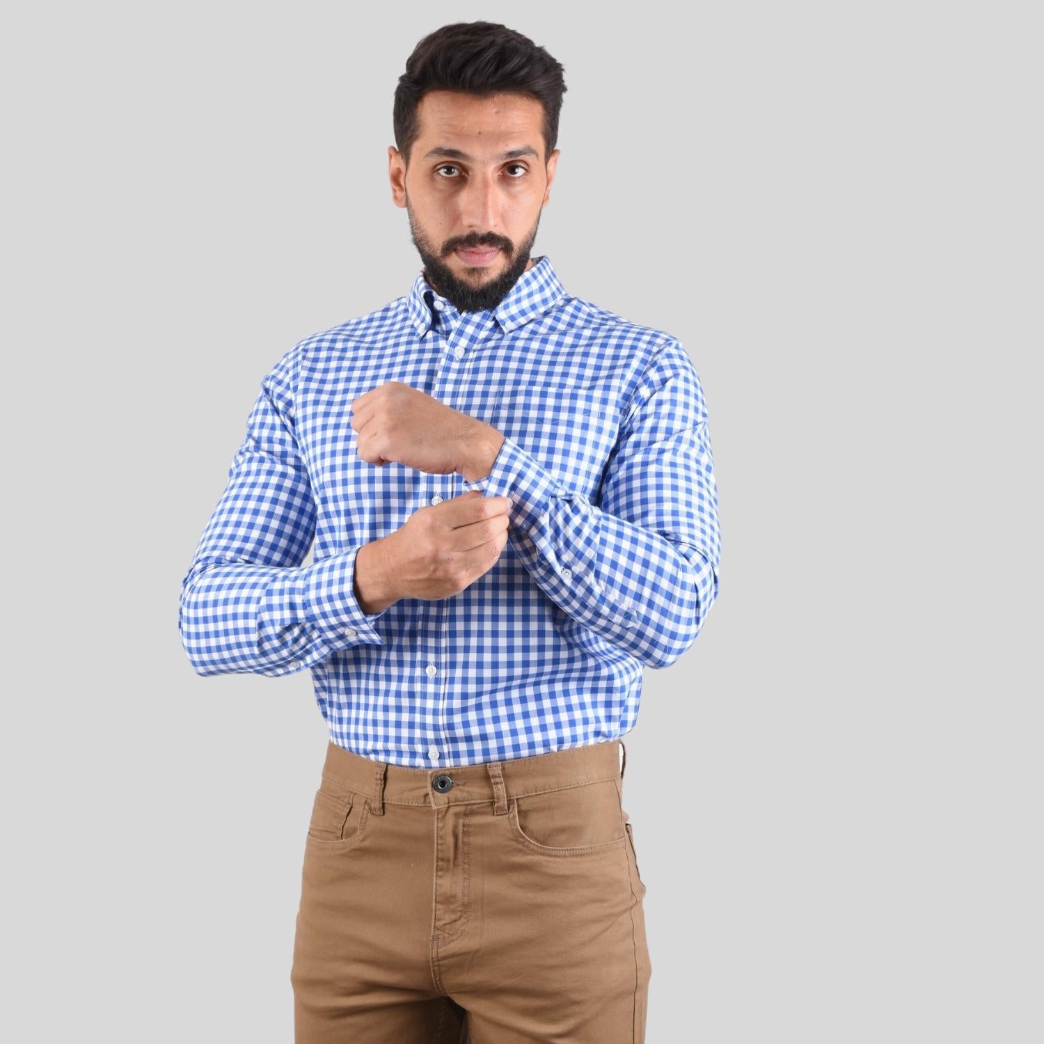 Men's Oxford Pattern Wrinkle Free Shirt