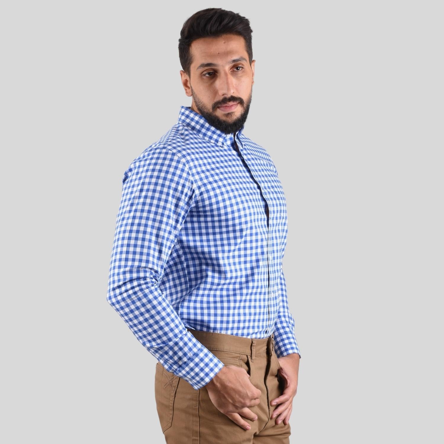 Men's Oxford Pattern Wrinkle Free Shirt