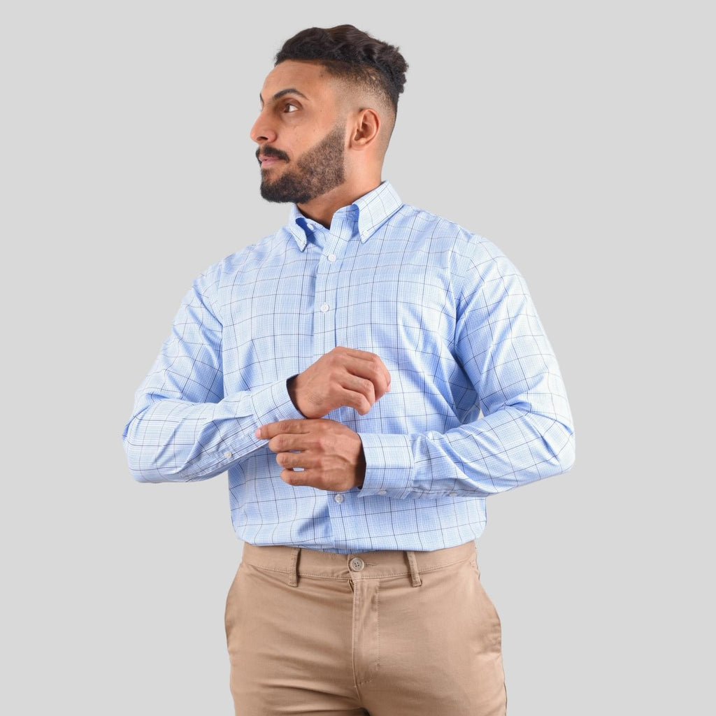 Men's Oxford Pattern Wrinkle Free Shirt