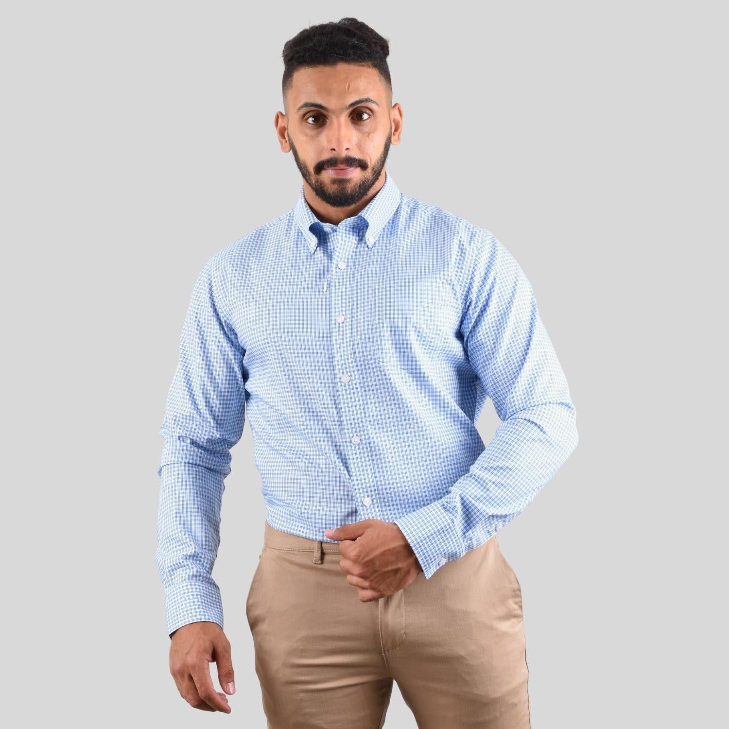 Men's Oxford Pattern Wrinkle Free Shirt