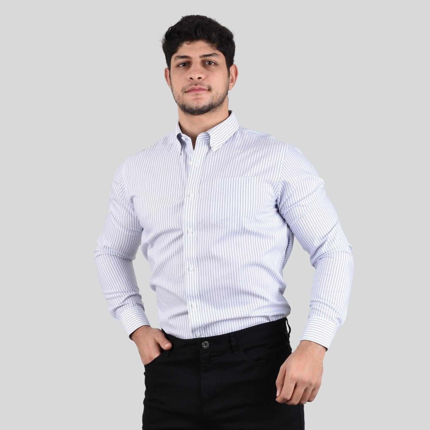 Men's Oxford Pattern Wrinkle Free Shirt