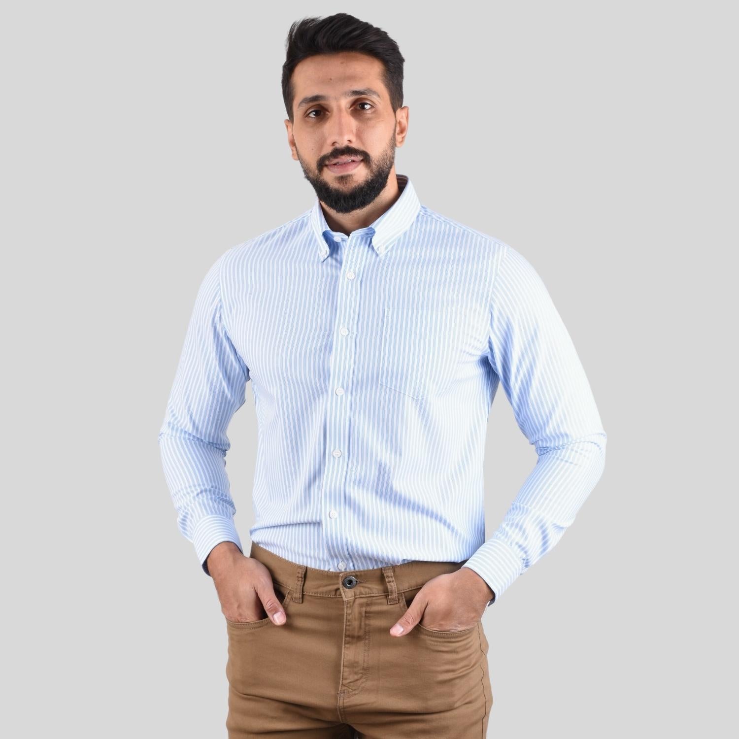 Men's Oxford Pattern Wrinkle Free Shirt