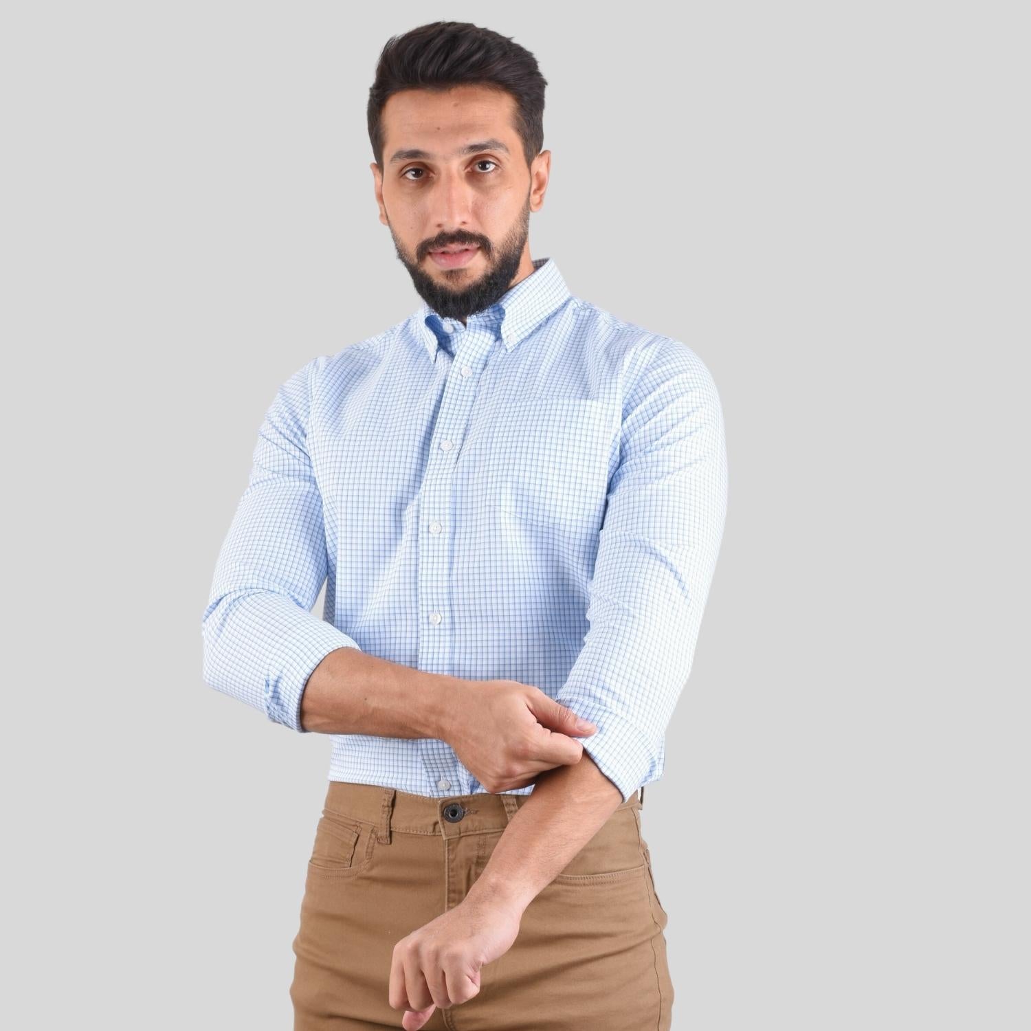 Men's Oxford Pattern Wrinkle Free Shirt