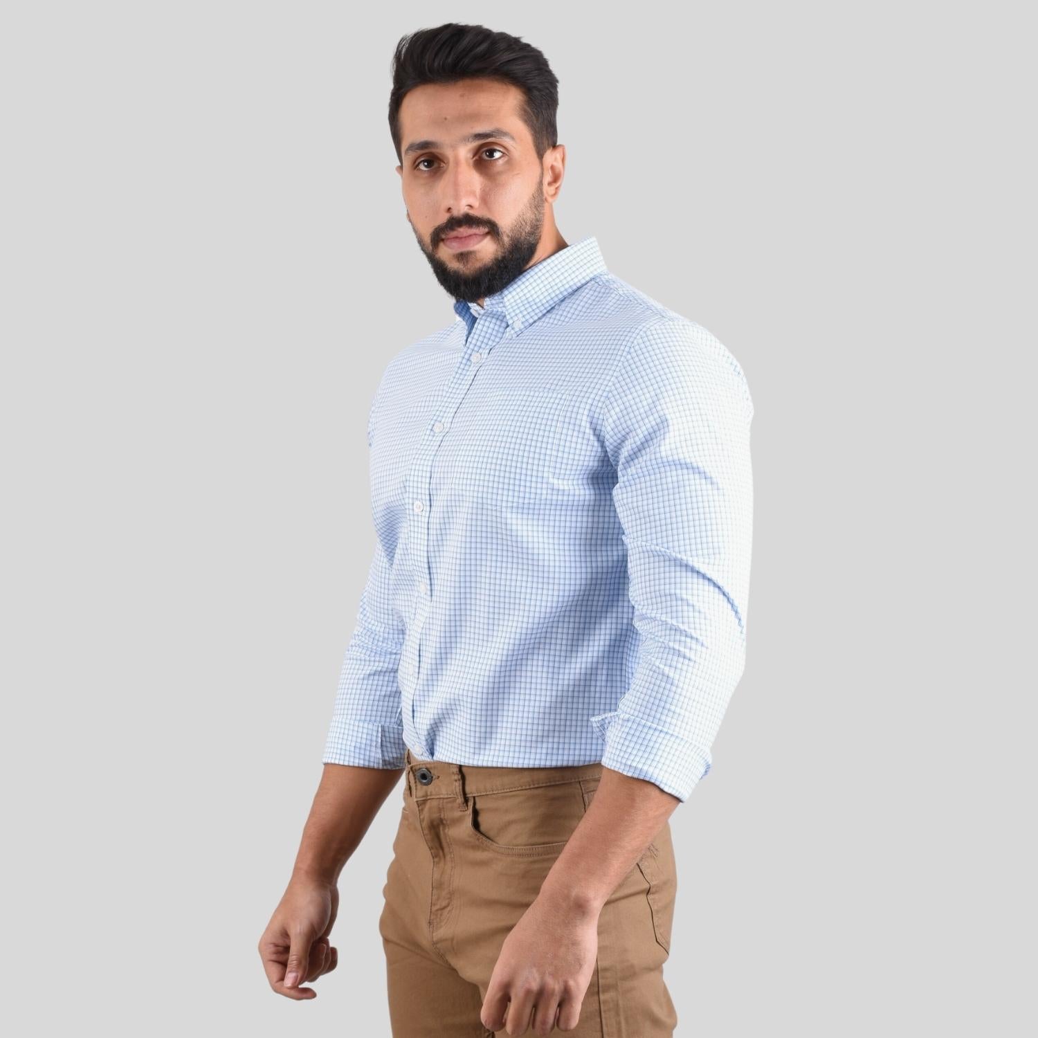 Men's Oxford Pattern Wrinkle Free Shirt