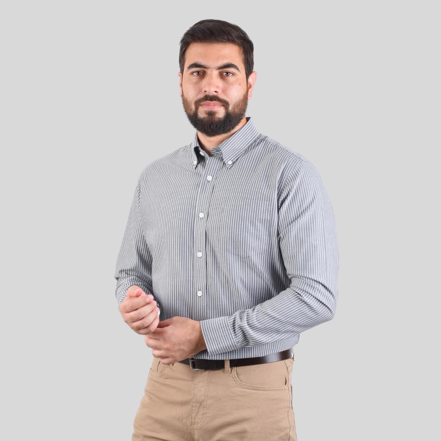 Men's Oxford Pattern Wrinkle Free Shirt