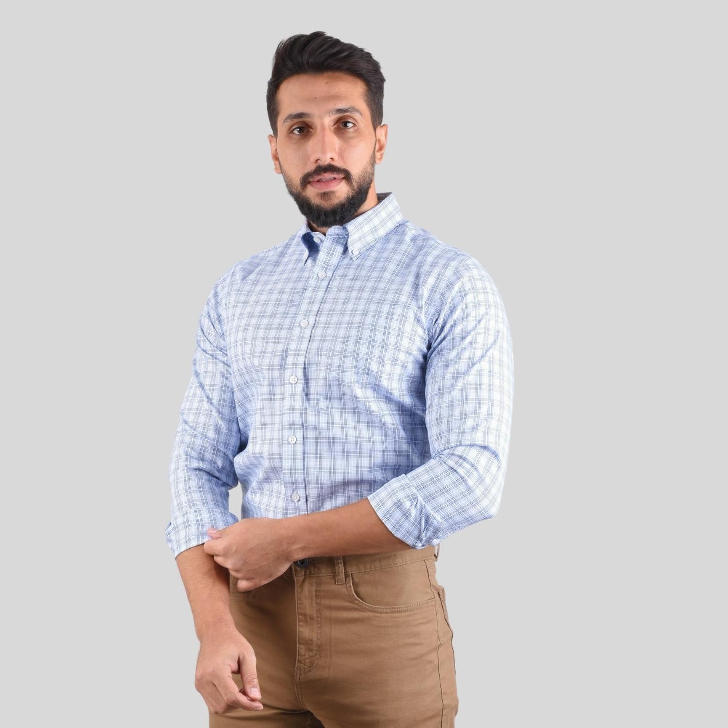 قميص أكسفورد رجالي مقاوم للتجاعيد