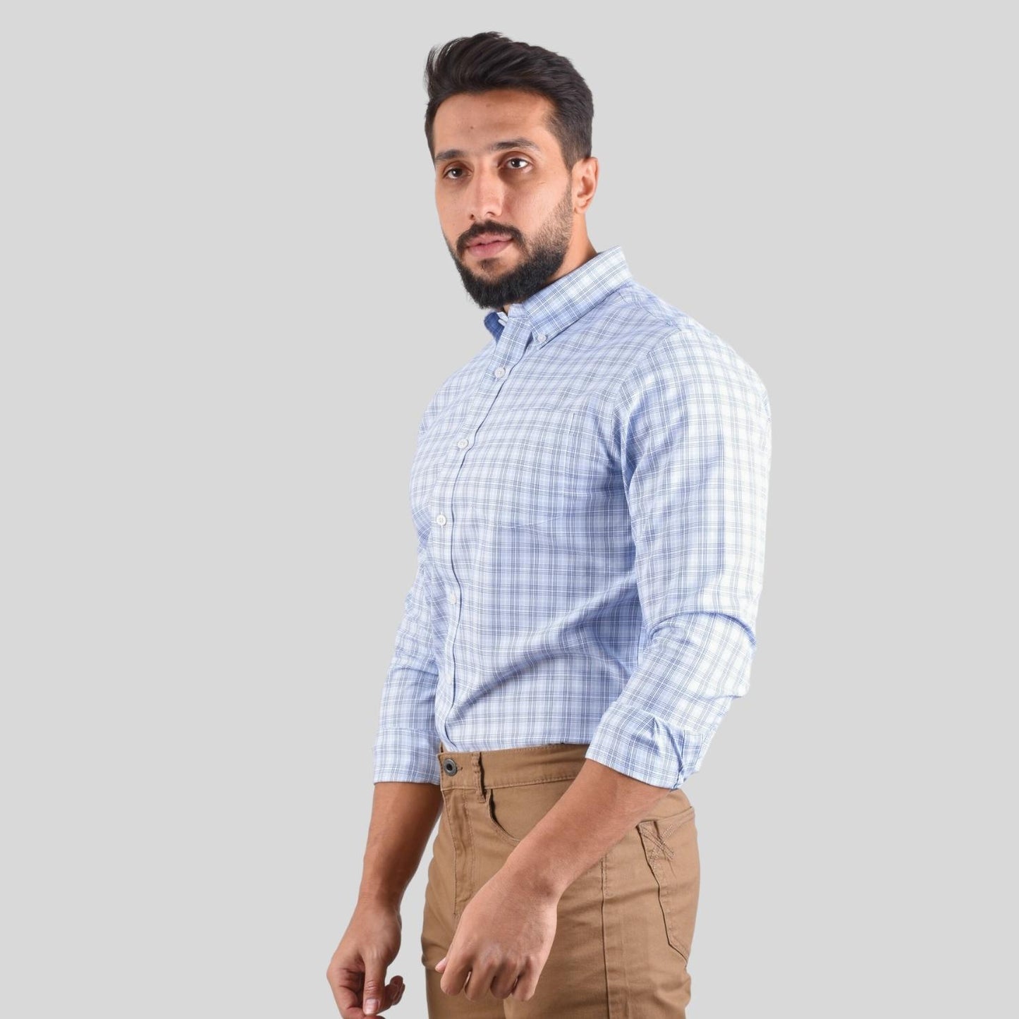 قميص أكسفورد رجالي مقاوم للتجاعيد