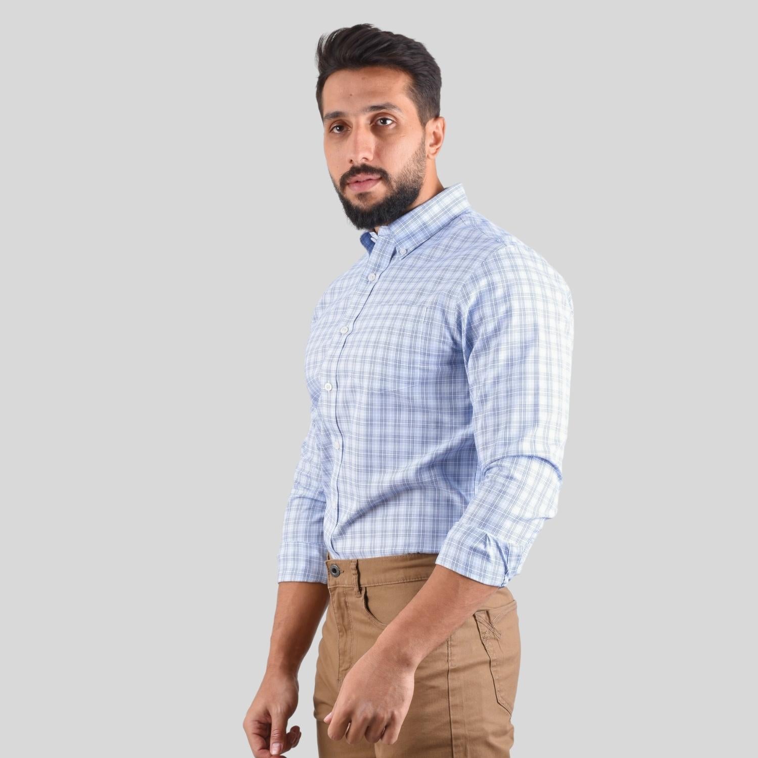 Men's Oxford Pattern Wrinkle Free Shirt