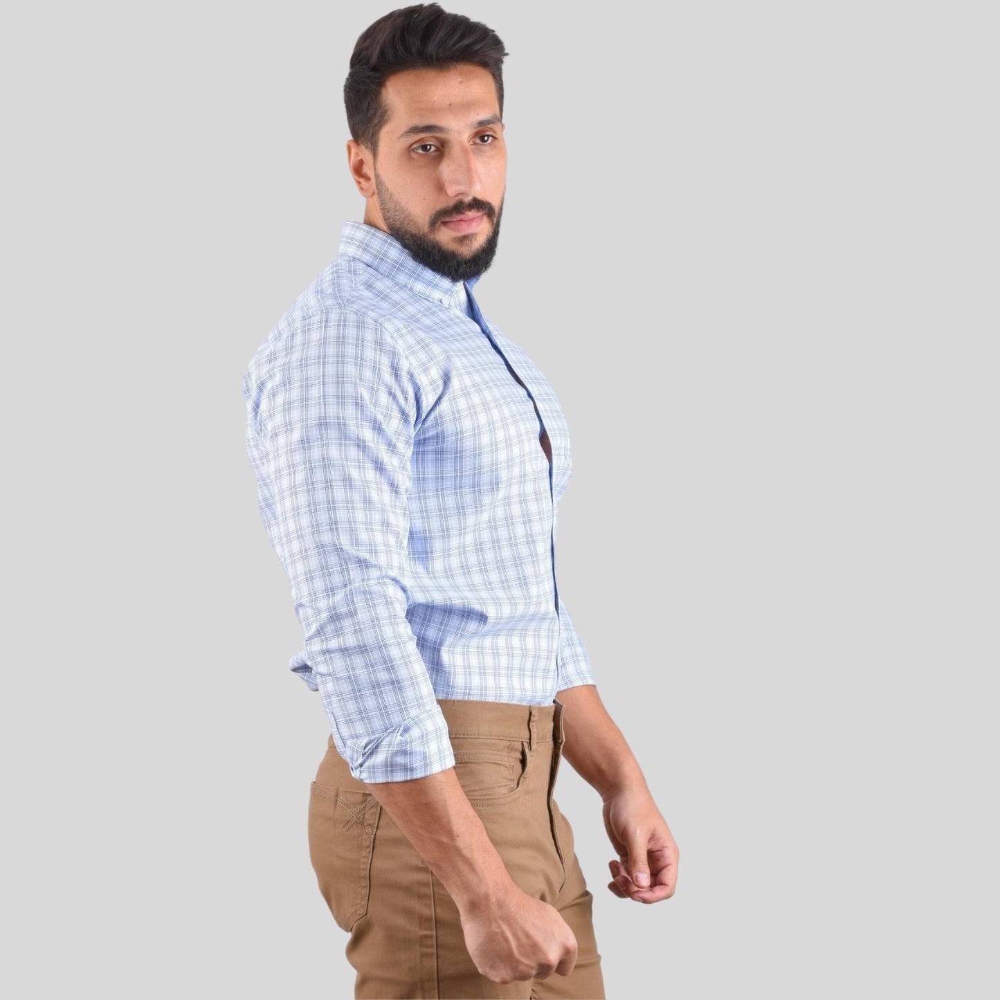 قميص أكسفورد رجالي مقاوم للتجاعيد