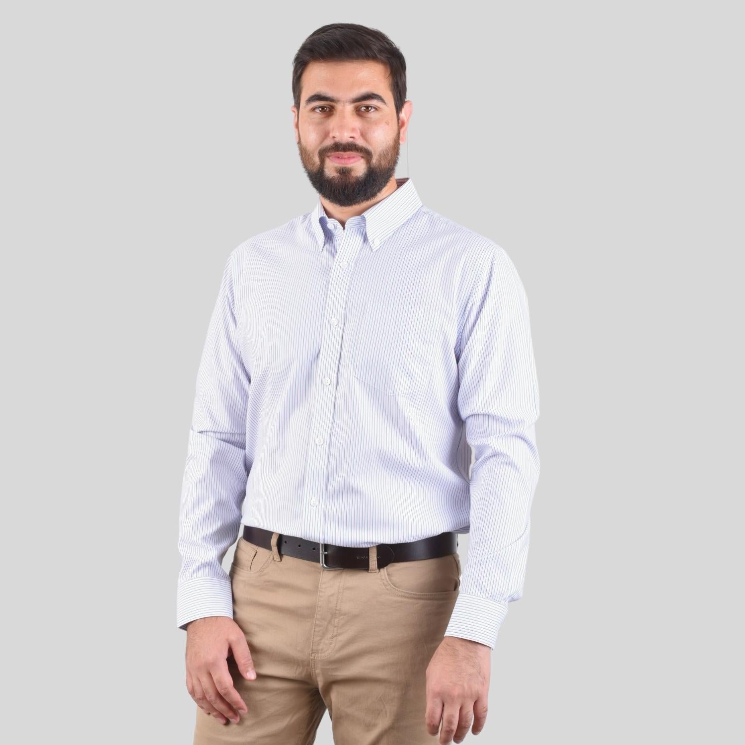 Men's Oxford Pattern Wrinkle Free Shirt