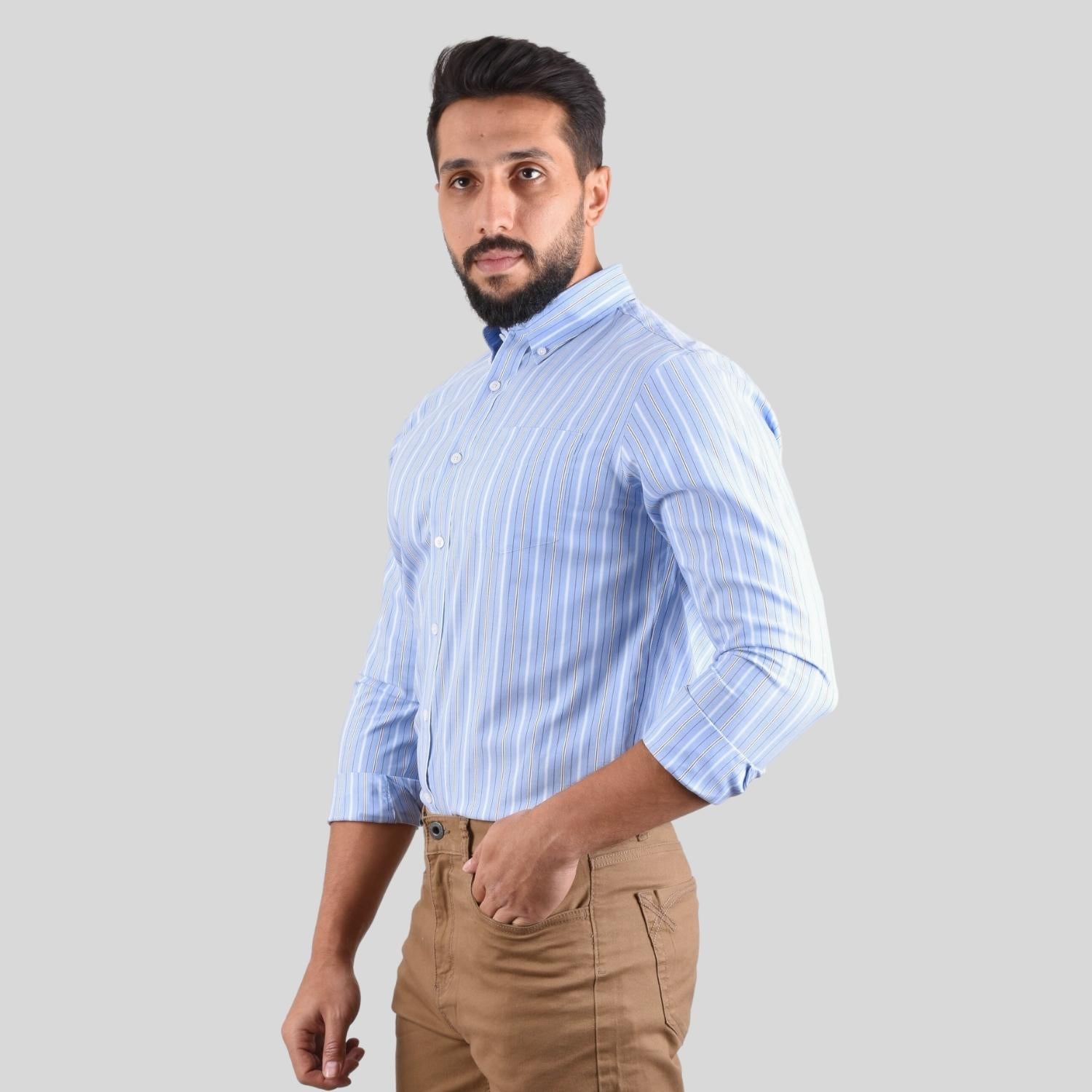 Men's Oxford Pattern Wrinkle Free Shirt