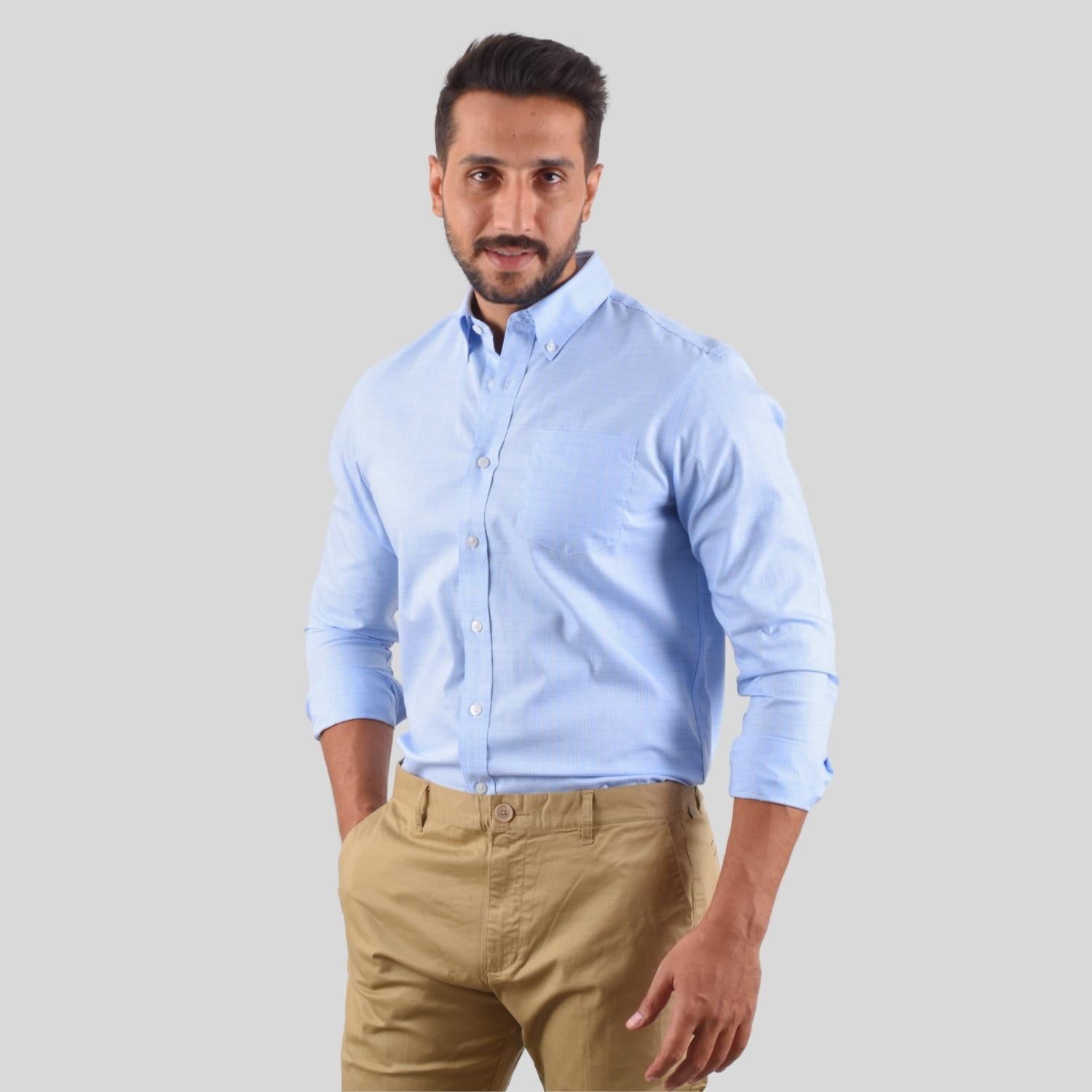 Men's Oxford Pattern Wrinkle Free Shirt