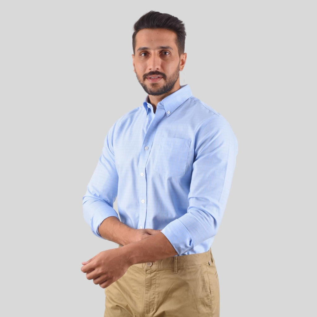 Men's Oxford Pattern Wrinkle Free Shirt