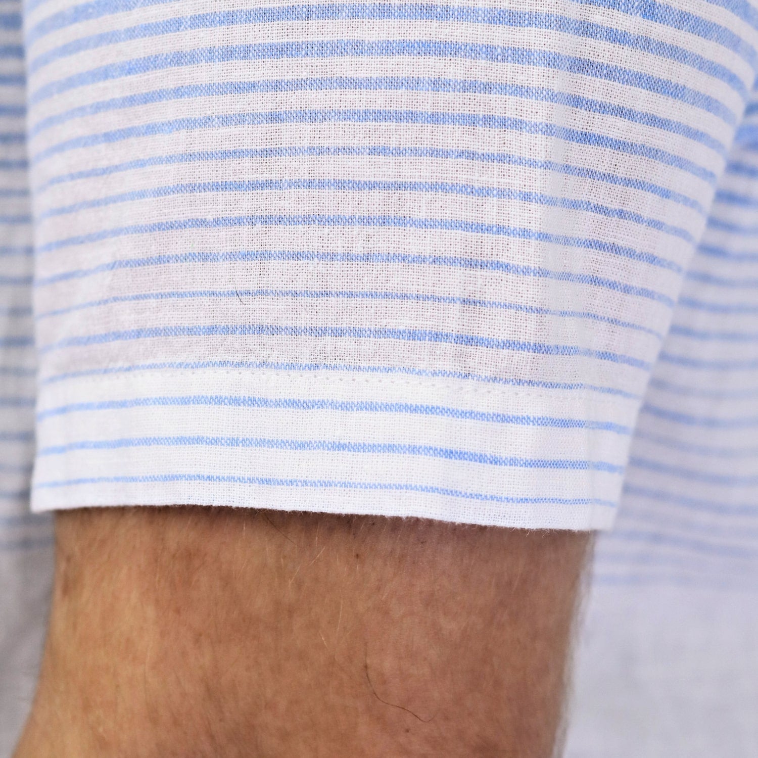 Men's Linen Short Sleeve Slim Fit Front Button Garment Wash Shirt