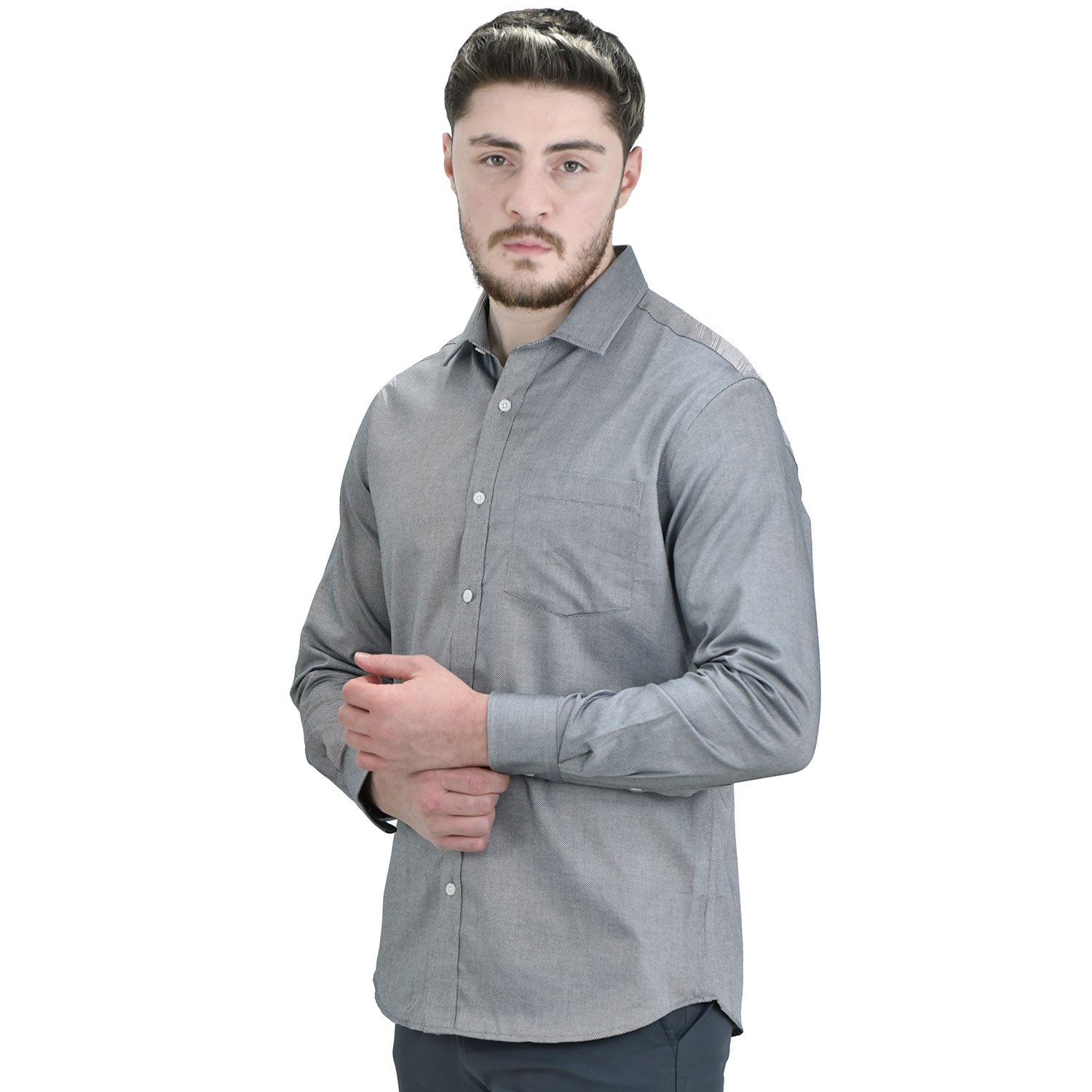 Giordano Men's Oxford Shirt-Grey