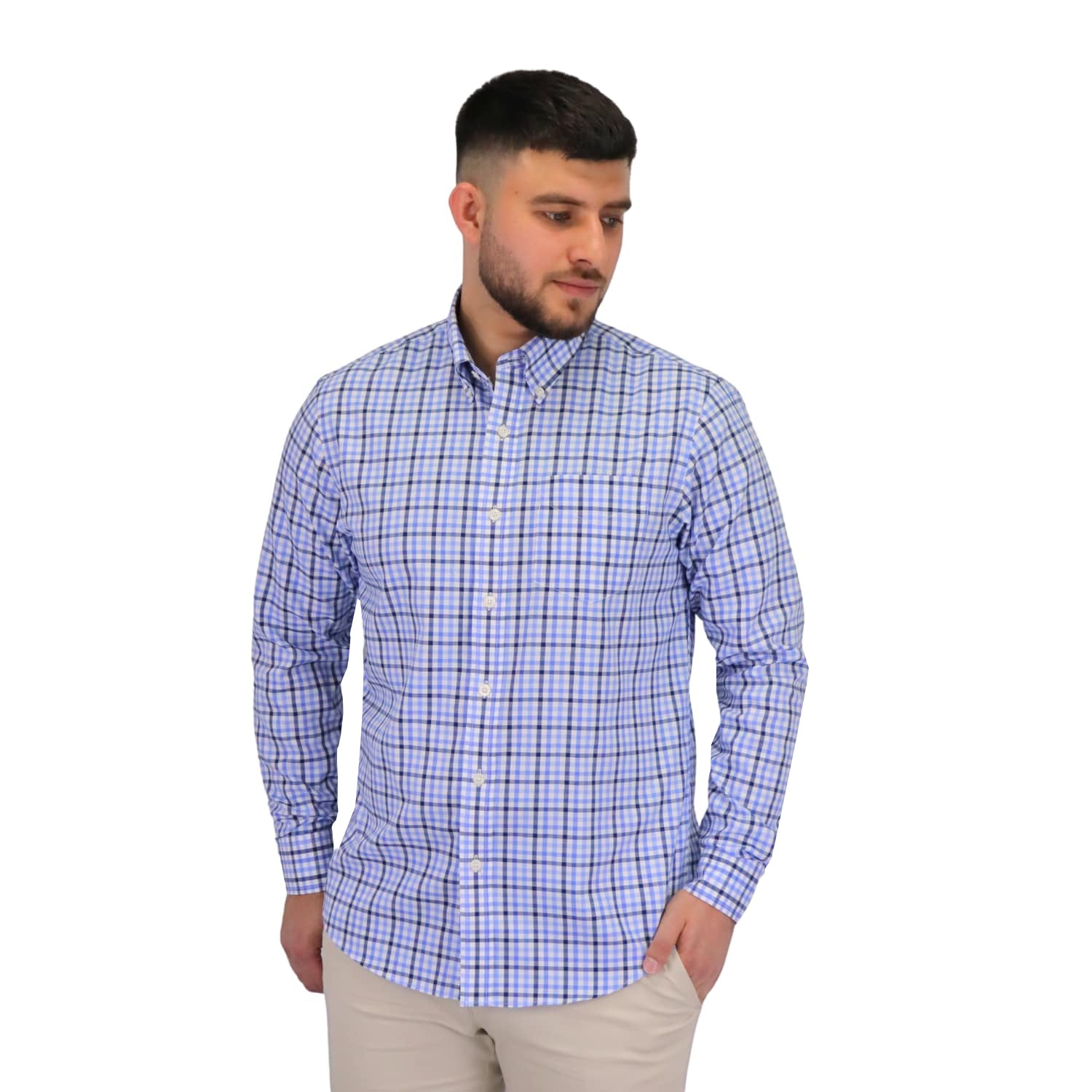 Giordano Men's Wrinkle Free Cotton Shirt: Comfort & Style-Multicolor
