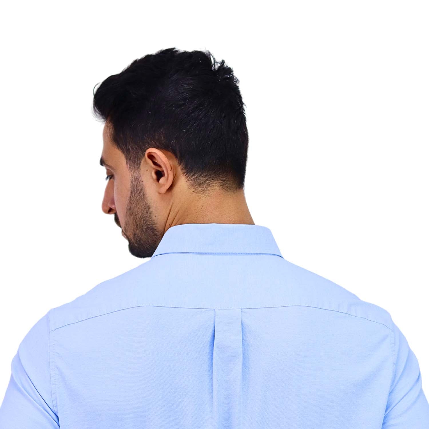 Men's Cotton Spandex Oxford Slim Fit Embroidery Shirt
