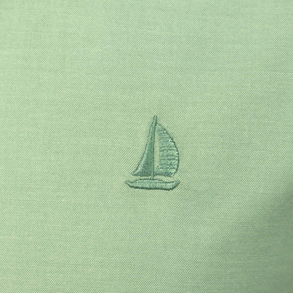 Men's Cotton Spandex Oxford Slim Fit Embroidery Shirt
