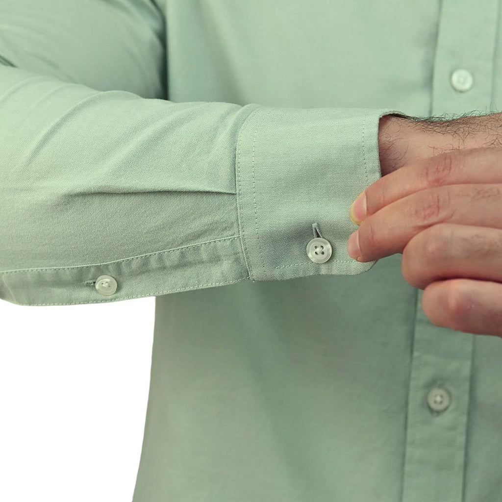 Men's Cotton Spandex Oxford Slim Fit Embroidery Shirt