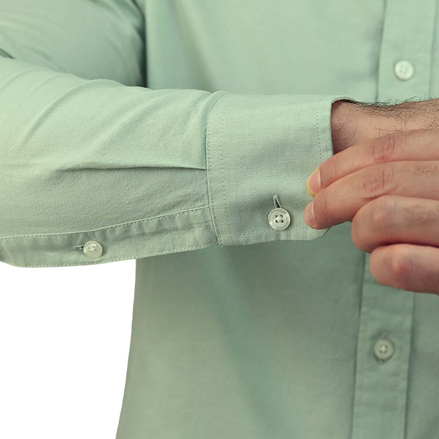 Men's Cotton Spandex Oxford Slim Fit Embroidery Shirt