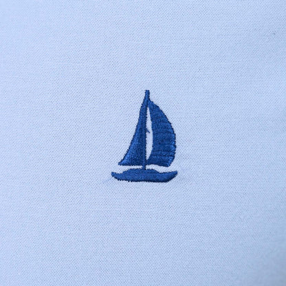 Men’S Cotton Spandex Oxford Slim Fit Embroidery Shirt