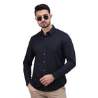 Men's Polyester Modal Lycra Twill Slim Fit Easy Care Shirt