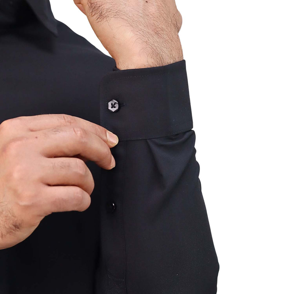 Men's Polyester Modal Lycra Twill Slim Fit Easy Care Shirt