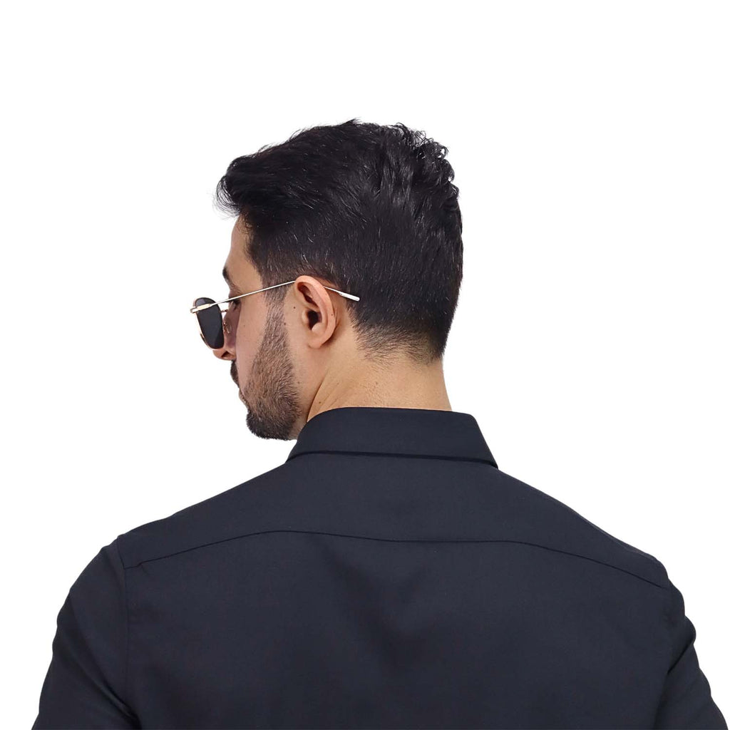 Men's Polyester Modal Lycra Twill Slim Fit Easy Care Shirt