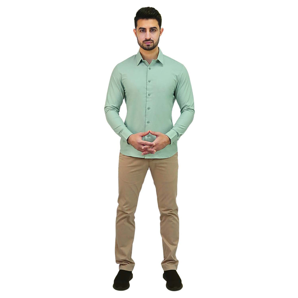 Men's Polyester Modal Lycra Twill Slim Fit Easy Care Shirt