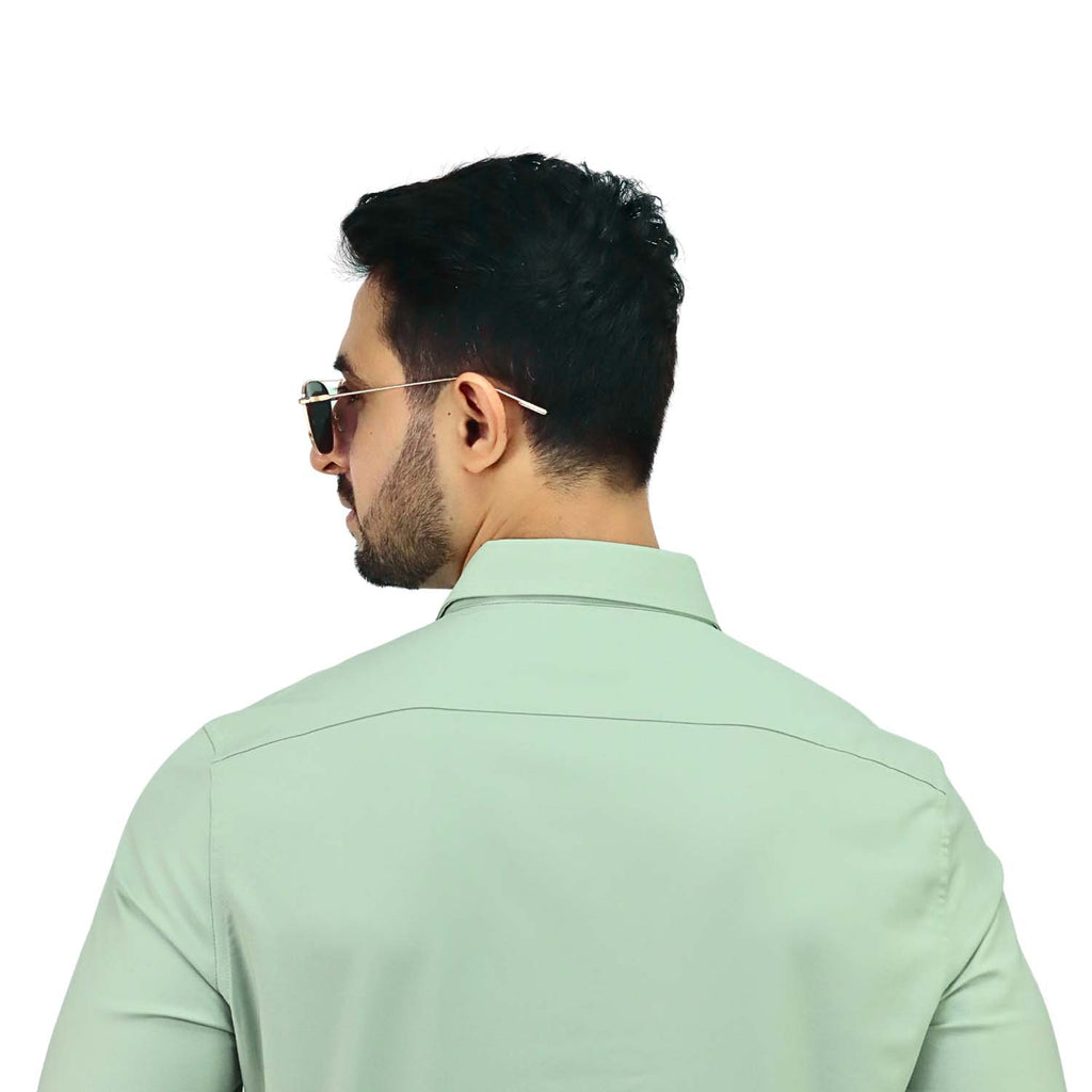 Men's Polyester Modal Lycra Twill Slim Fit Easy Care Shirt