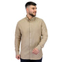 Giordano Men's Cotton Oxford Full Opening Long Sleeve Slim Fit Shirt-Brown