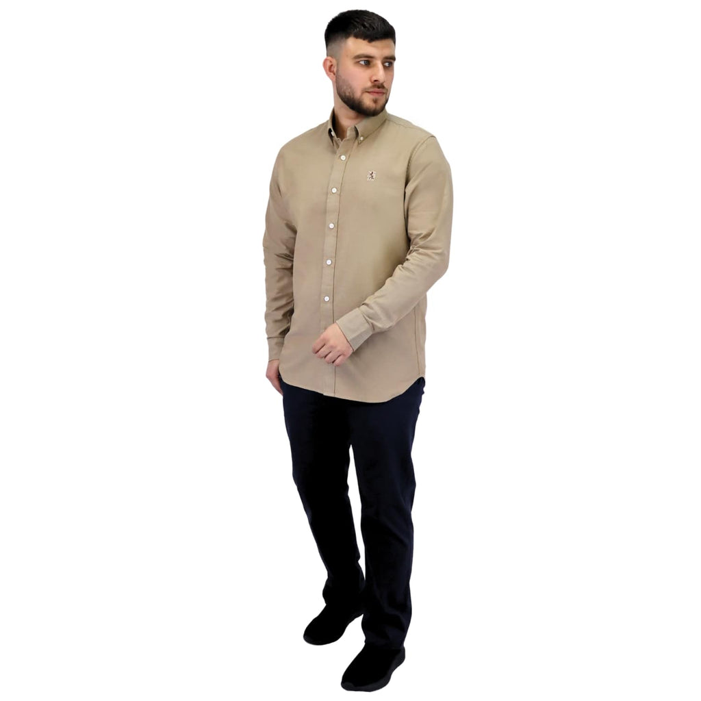 Men's Cotton Oxford Full Opening Long Sleeve Slim Fit Shirt