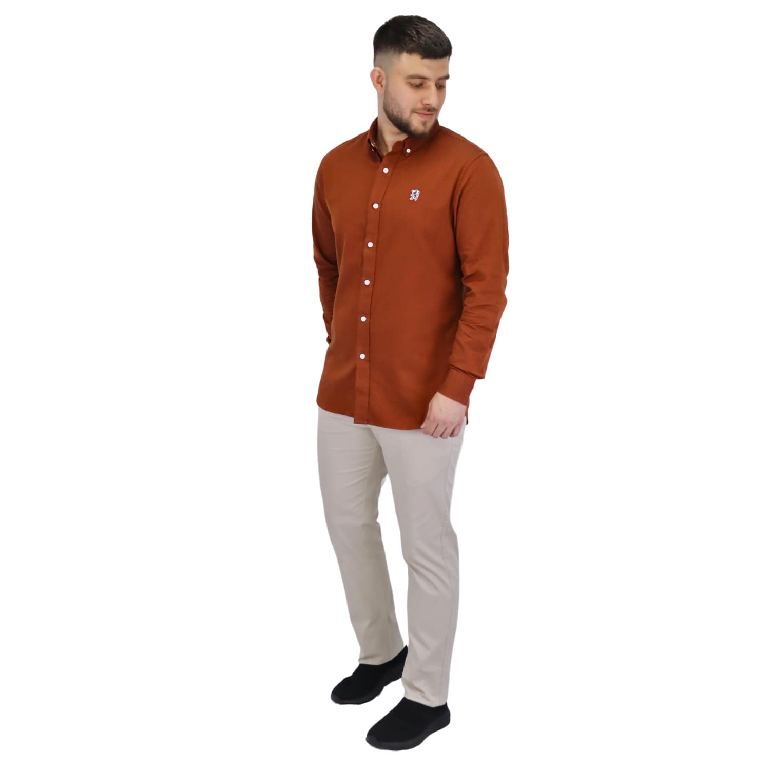 Men's Cotton Oxford Full Opening Long Sleeve Slim Fit Shirt