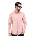 Giordano Men's Cotton Oxford Full Opening Long Sleeve Slim Fit Shirt-Brown
