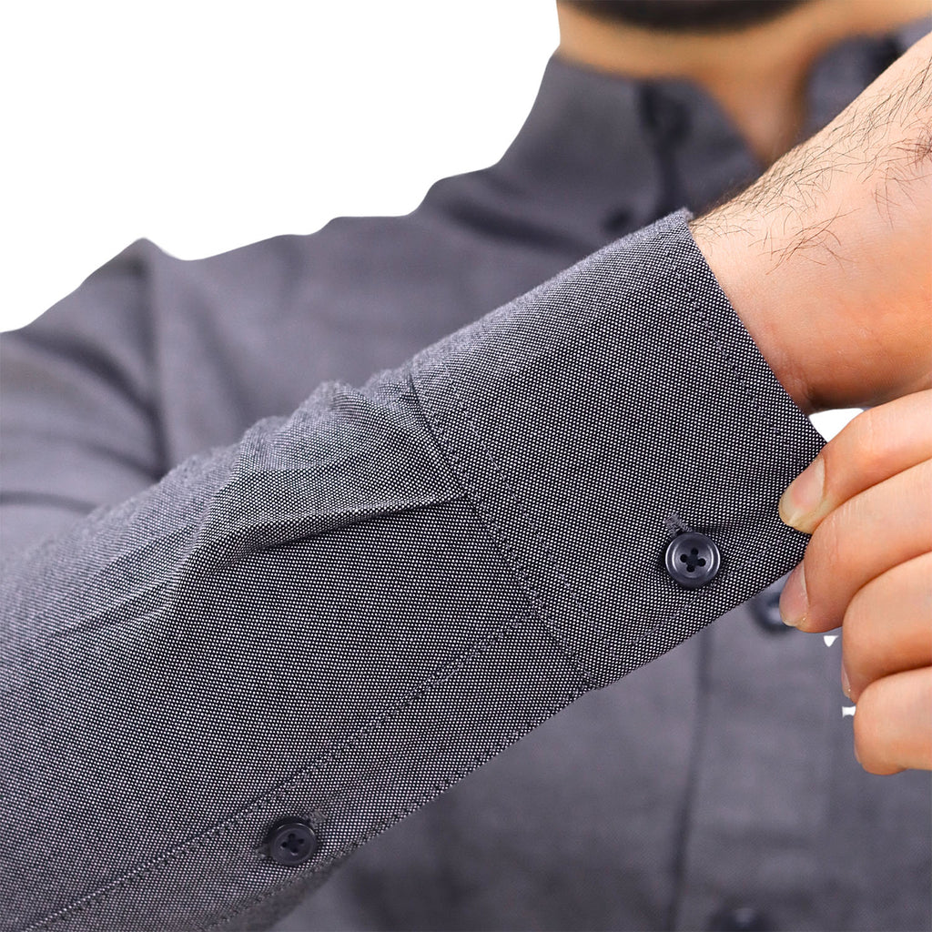 Men's Cotton Oxford Full Opening Long Sleeve Slim Fit Shirt