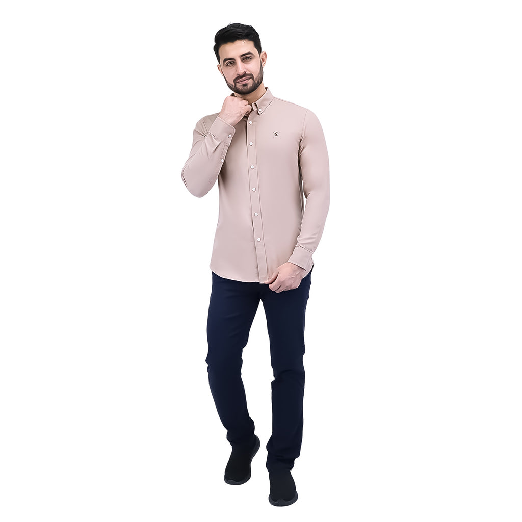 Men's Cotton Oxford Full Opening Long Sleeve Slim Fit Shirt