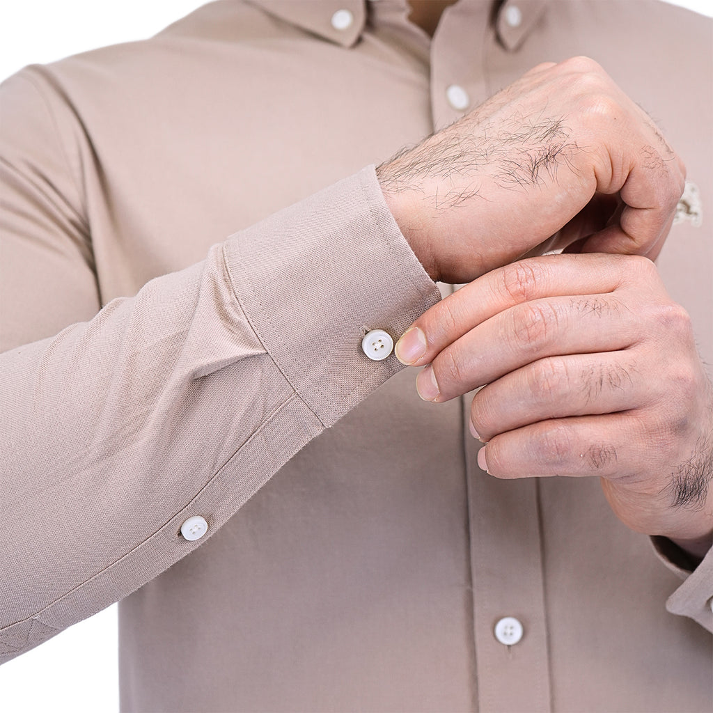 Men's Cotton Oxford Full Opening Long Sleeve Slim Fit Shirt