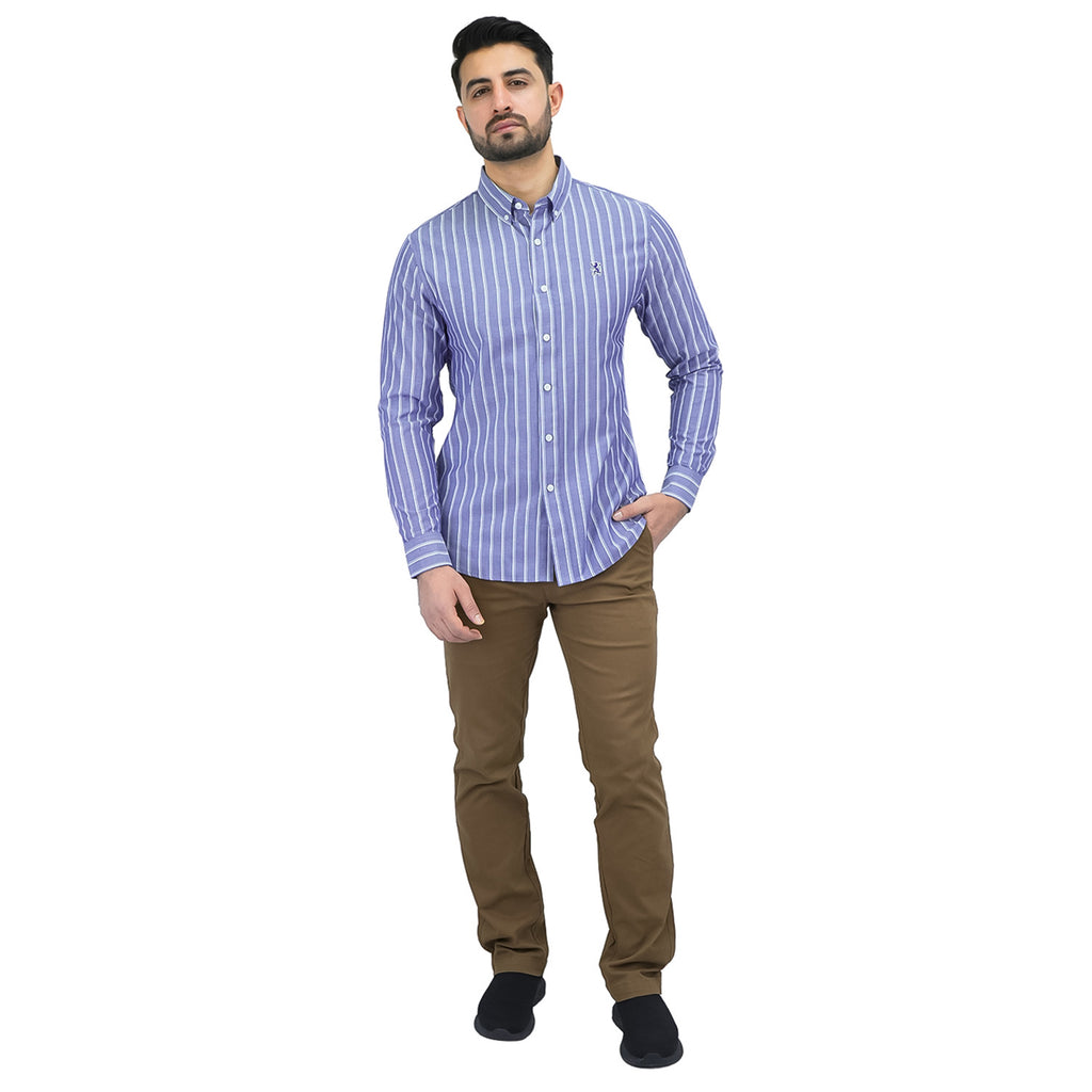 Men's Cotton Oxford Full Opening Long Sleeve Slim Fit Shirt