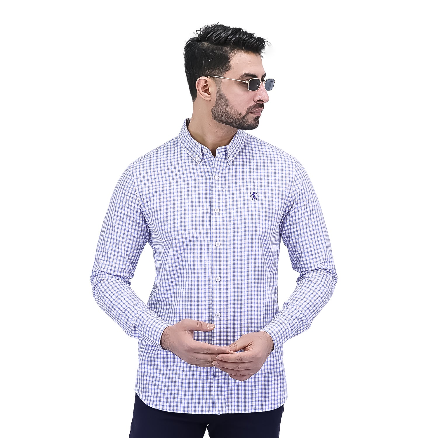 Giordano Men's Cotton Oxford Full Opening Long Sleeve Slim Fit Shirt-Multicolor
