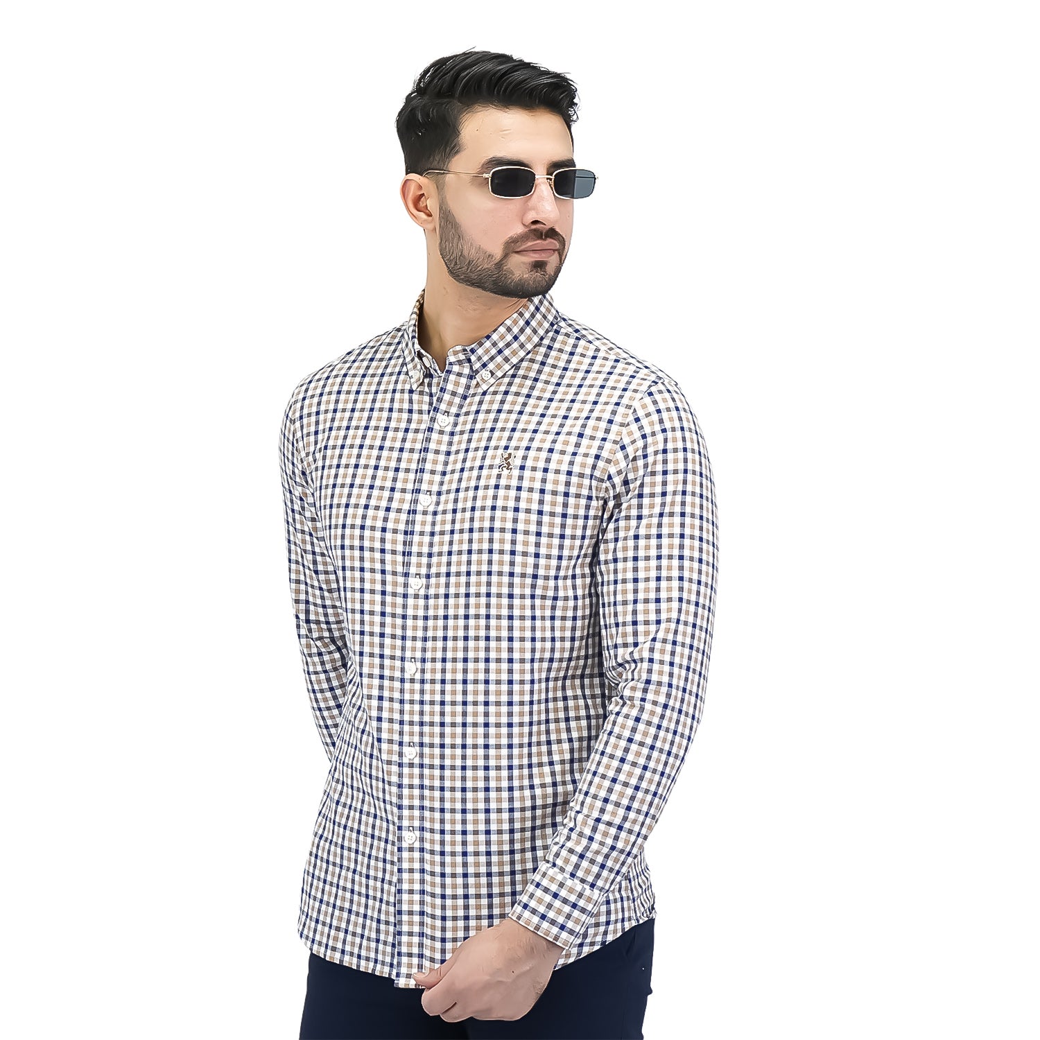 Men's Cotton Oxford Full Opening Long Sleeve Slim Fit Shirt