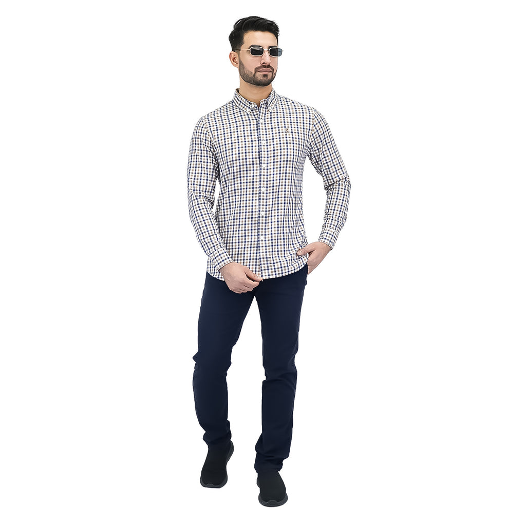 Men's Cotton Oxford Full Opening Long Sleeve Slim Fit Shirt