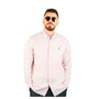 Giordano Men's Cotton Oxford Full Opening Long Sleeve Slim Fit Shirt-Pink
