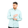 Giordano Men's Cotton Oxford Full Opening Long Sleeve Slim Fit Shirt-Green