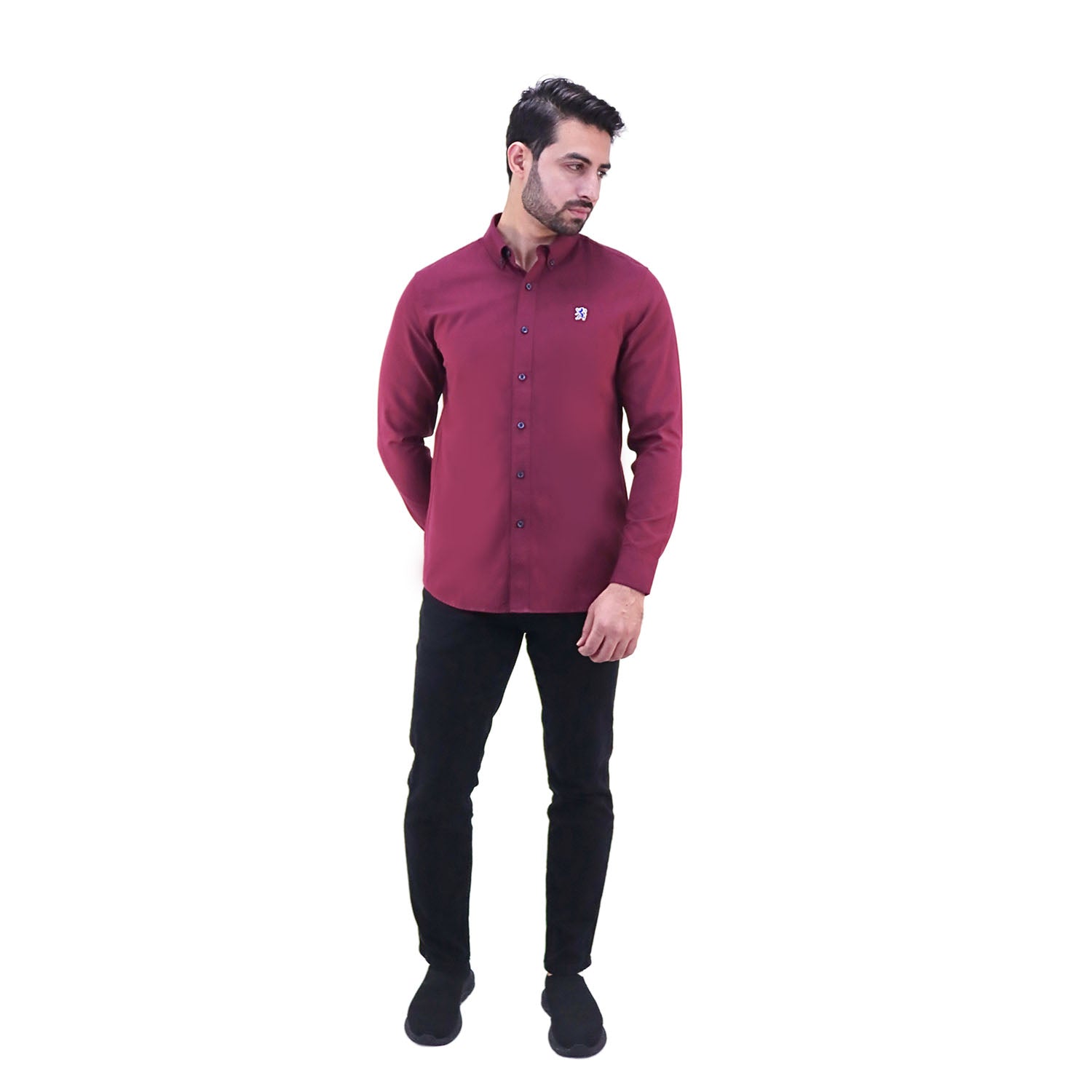Men's Cotton Oxford Full Opening Long Sleeve Slim Fit Shirt
