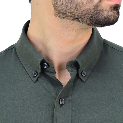 Men's Cotton Oxford Full Opening Long Sleeve Slim Fit Shirt
