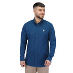 Giordano Men's Cotton Oxford Full Opening Long Sleeve Slim Fit Shirt-Green