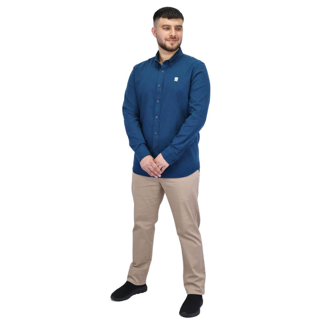 Men's Cotton Oxford Full Opening Long Sleeve Slim Fit Shirt